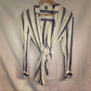 Indah striped button-up shirt in XS.